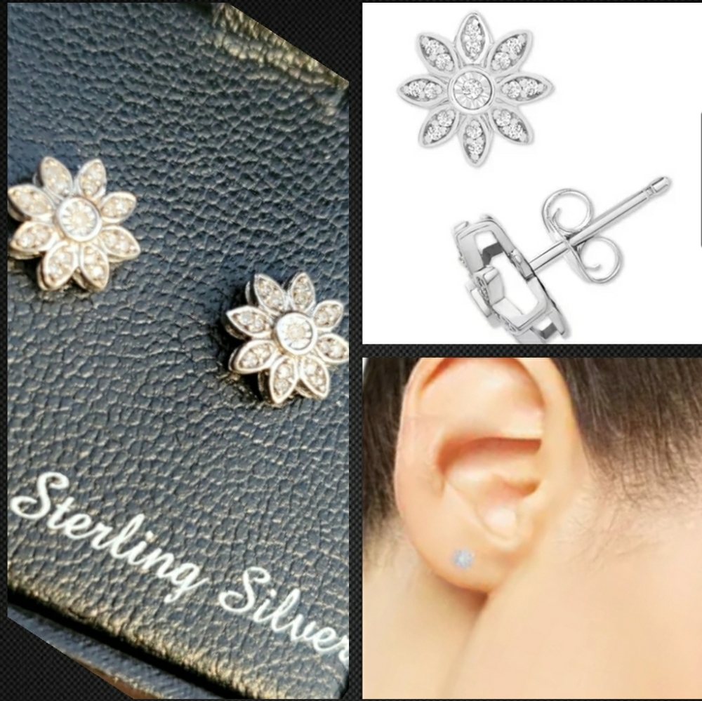 🎄SHOP NOW🎄Diamond Flower Stud (1/10 ct. t.w.)